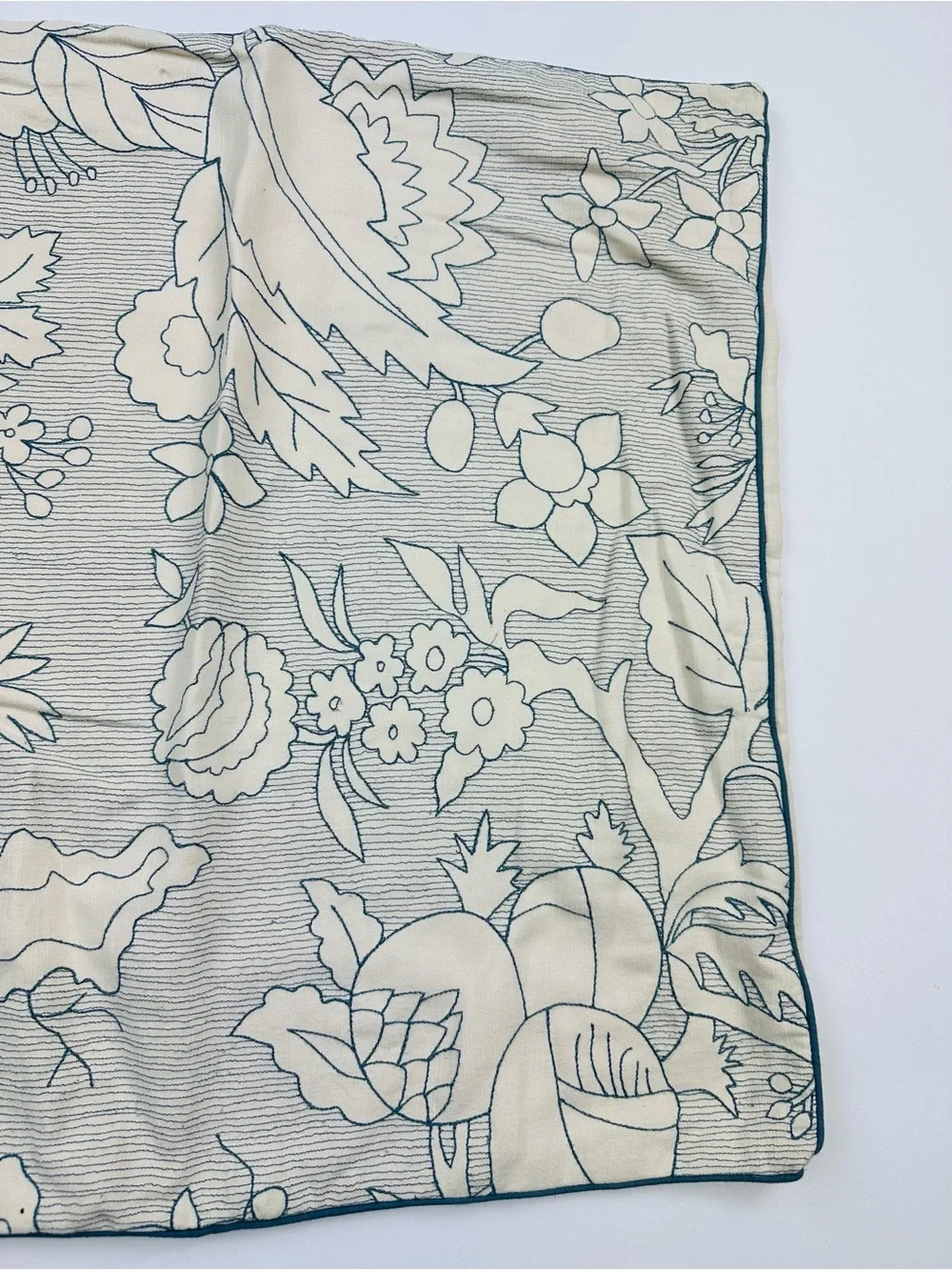 Threshold Studio McGee Cream with Blue Floral Embroidery Accent Pillow Case